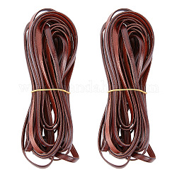 GORGECRAFT 11Yds 5mm Flat Genuine Leather Cord String Leather Shoelace Boot Lace Strips Cowhide Braiding String Roll for Jewelry Making DIY Craft Braided Bracelets Belts Keychains(Coconut Brown)