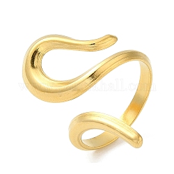 304 Stainless Steel Open Cuff Rings, Wire Wrap Ring, Golden, Inner Diameter: 17.8mm