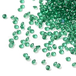 Cubic Zirconia Cabochons, Faceted Diamond, Green, 1x1mm
