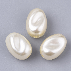 Perle di perle imitazione plastica abs, ovale, beige, 14.5x10.5x8.5mm, Foro: 1.6 mm, circa 657pcs/500g