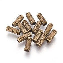 Perles de style tibétain, Perles en alliage, sans plomb et sans cadmium, Tube, bronze antique, 9.5x3.5mm, Trou: 1.5mm