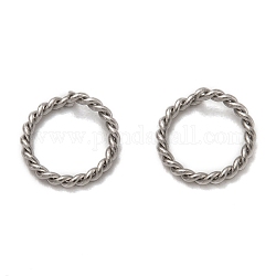 304 Stainless Steel Twisted Jump Rings, Open Jump Rings, Stainless Steel Color, 10x1.4mm, Inner Diameter: 7.5mm