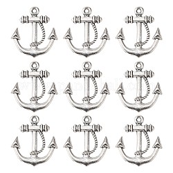 Tibetan Style Alloy Pendants, Anchor, Lead Free and Cadmium Free, Antique Silver, about 20mm wide, 23mm long, hole: 2mm