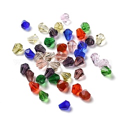 Glass Imitation Austrian Crystal Beads, Faceted, Diamond, Mixed Color, 6x5mm, Hole: 1mm