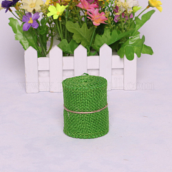 Rollos de lino, cintas de yute para la artesanía, verde lima, 60 mm, 2 m / rollo