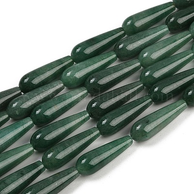 Натуральный зеленый авантюрин каплевидные бусы G-E329-31-1