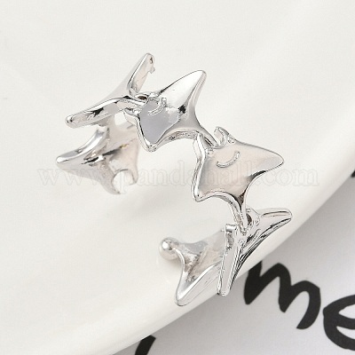 Латунь манжеты кольца RJEW-H256-22P-1