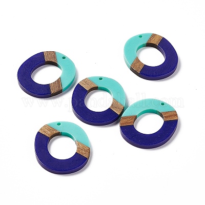 Подвески из непрозрачной смолы и ореха RESI-M027-01E-1