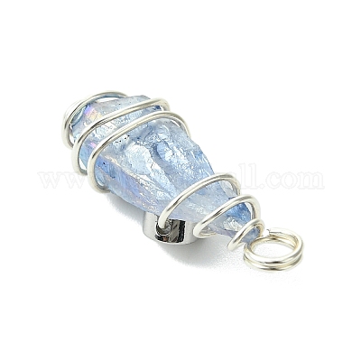 2 шт. подвески из натурального кварцевого кристалла с гальваническим покрытием PALLOY-JF03168-02-1