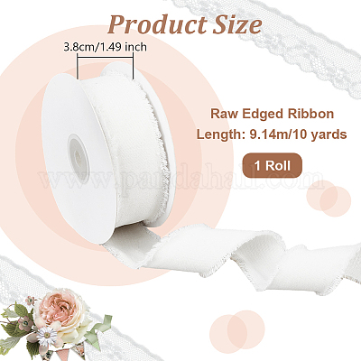 10 ярд бархатной потрепанной ленты SRIB-WH0011-226A-1