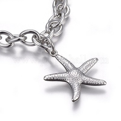 Браслеты с подвесками из нержавеющей стали 304 BJEW-L637-28-P-1