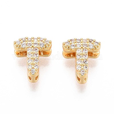 Латунные микропаве из прозрачного кубического циркония KK-T071-17G-T-1