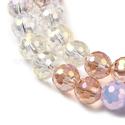 Стеклянные бусины с гальваническим покрытием  EGLA-D300-06-8mm-07-1