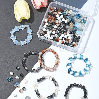 Прозрачные окрашенные стеклянные бусины DIY-FS0007-54-1