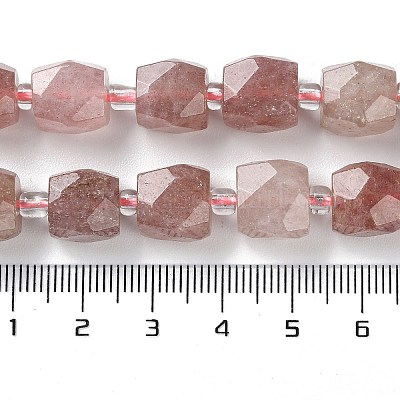 Синтетические клубничные кварцевые бусины G-B065-A08-1