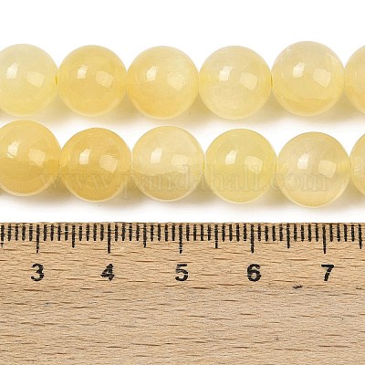 Нити натуральных золотых шелковых нефритовых бусин G-Z112-A01-6mm-1