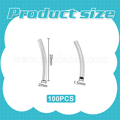 100 шт. трубчатые бусины из нержавеющей стали 304 STAS-UN0060-12-1