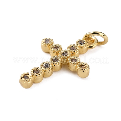 Латунные микропаве прозрачные подвески с фианитом KK-WH0035-71-1