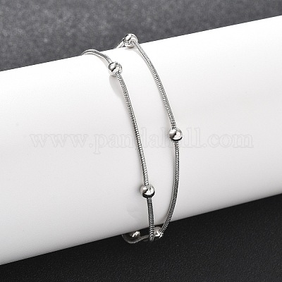 304 нержавеющая сталь цепи спутник многорядные браслеты для мужчин и женщин BJEW-Q038-11P-1