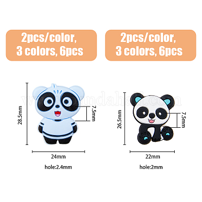 12шт 6 стиля пищевых экологически чистых силиконовых бусин SIL-HY0001-10-1