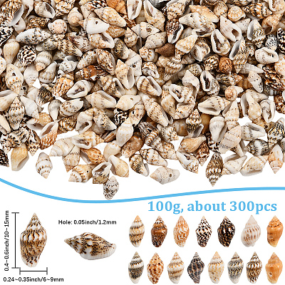 100 г натуральных ракушечных бусин BSHE-LT0001-04-1