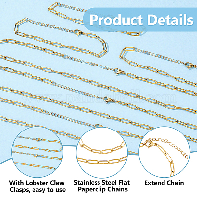 Наборы цепочек-скрепок и браслетов из хирургической нержавеющей стали 316l SJEW-HS00002-1