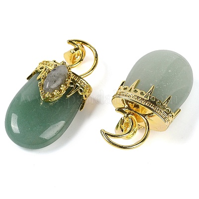 Подвески из натурального зеленого авантюрина и лазури G-L524-17G-05-1