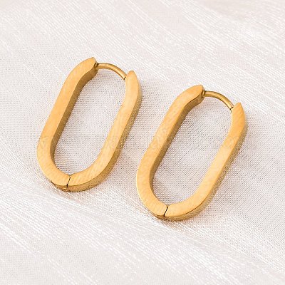 Серьги-кольца Huggie Hoop из нержавеющей стали 304 с вакуумным покрытием PVD STAS-S103-21G-1