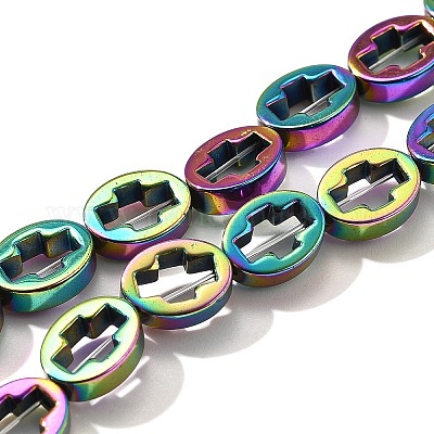 Гальванические нити из синтетических немагнитных гематитовых бусин G-L613-Z01-01-1