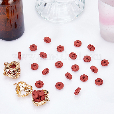 4 нить бусины из натурального вулканического камня G-NB0004-80-1