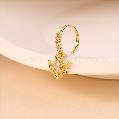 Носовые кольца-кольца с подвесками из латуни с паутиной и микропаве на тему Хэллоуина FS-WG363C1-02-1