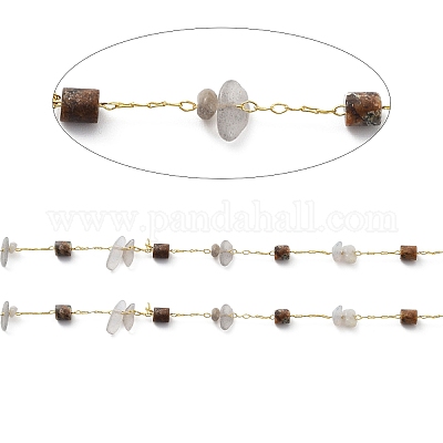 Натуральные смешанные драгоценные камни и цепочки из бисера CHC-C001-04G-1