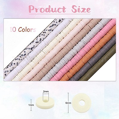 10 нить 10 цвета плоские круглые бусины ручной работы из полимерной глины CLAY-SZ0001-98-1