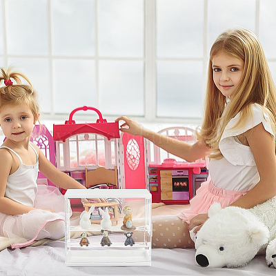 Коробки для демонстрации собранных прямоугольных акриловых фигурок ODIS-WH0017-096B-1