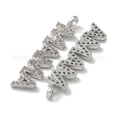 Подвески из латуни с микропаве ко Дню матери и кубическим цирконием KK-K378-11P-1