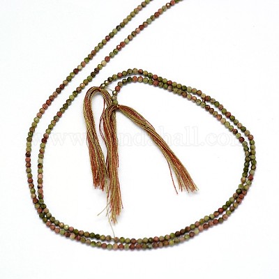 Природные Unakite шарик нити G-G914-2mm-30-1