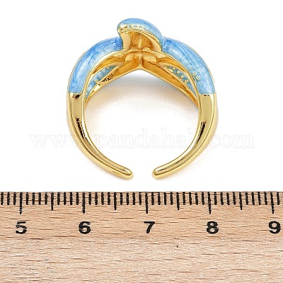 Латунные эмалевые регулируемые манжеты для женщин RJEW-G357-01K-1