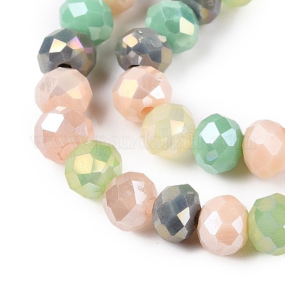 Стеклянные бусины с гальваническим покрытием  GLAA-T023-C16-03-1