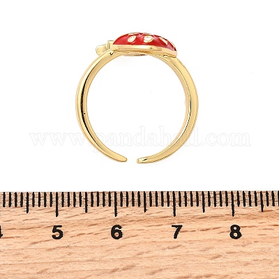 Латунные эмалевые регулируемые открытые манжеты для женщин RJEW-I111-10G-01-1