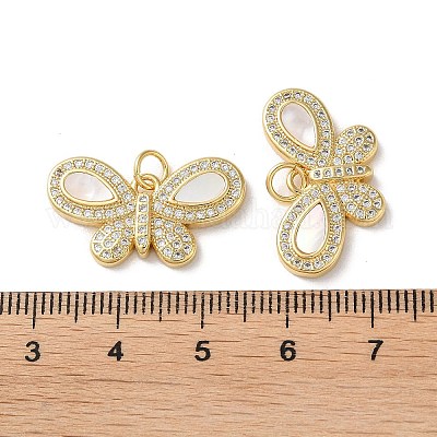 Латунные микропаве прозрачные подвески с фианитом KK-B083-37A-G-1