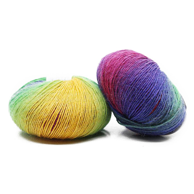 50g/Roll Rainbow Color Wool Yarn Segment Dyeing DIY Handmade