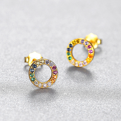 Серьги-гвоздики из стерлингового серебра Circle S925 NS1455-1