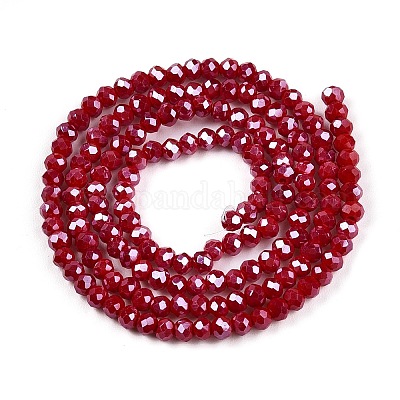 Стеклянные бусины с гальваническим покрытием  EGLA-A044-P2mm-A02-1