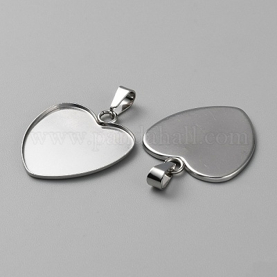 Оправы для подвесок из нержавеющей стали 304 в виде кабошонов STAS-WH0037-07B-P-1