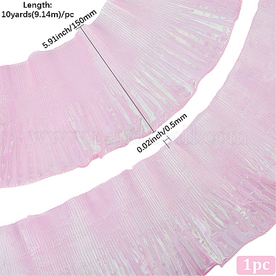 10 ярд прозрачного полиэстерового кружева с плиссировкой OCOR-GF0004-74E-1