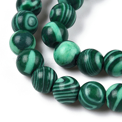 Синтетические нити малахит из бисера G-Q462-57-6mm-1