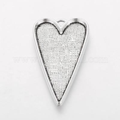 Тибетский стиль сплава сеттинги кабошон большой кулон LF11251Y-1