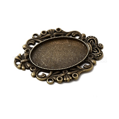 Тибетском стиле сеттинги сплава кулон горный хрусталь кабошон TIBEP-5315-AB-FF-1