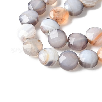 Нити бусин из натурального серого ботсванского агата G-C179-A50-03-1