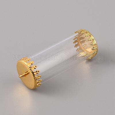 Transparente Glasflasche Anhänger&nbsp;GLAA-WH0039-01G-1